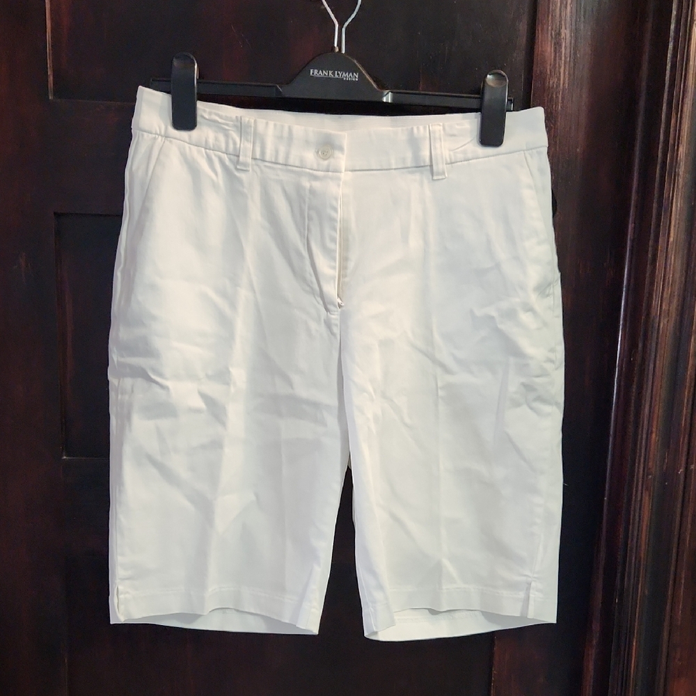 Women's White Bermuda Shorts